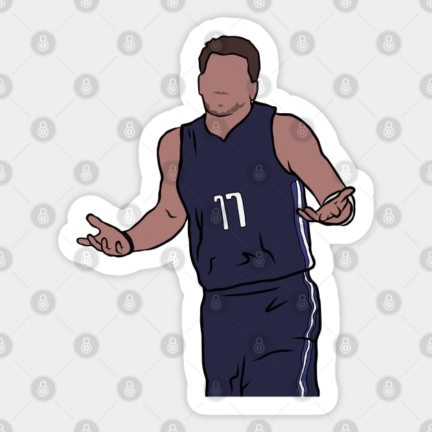 Luka Doncic Shrug Sticker by rattraptees